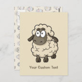 Sheep Cartoon Beige Briefkaart (Voorkant / Achterkant)