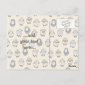 Sheep Cartoon Beige Briefkaart (Achterkant)