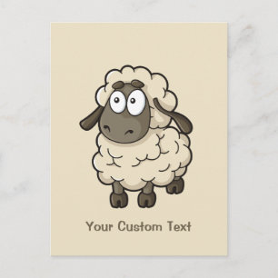 Sheep Cartoon Beige Briefkaart