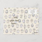 Sheep Cartoon Beige Briefkaart (Achterkant)