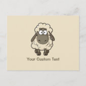 Sheep Cartoon Beige Briefkaart (Voorkant)