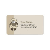 Sheep Cartoon Beige Etiket (Voorkant)
