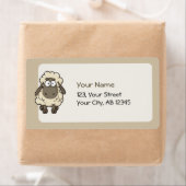 Sheep Cartoon Beige Etiket (Insitu)