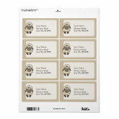 Sheep Cartoon Beige Etiket (Full Sheet)