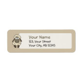 Sheep Cartoon Beige Etiket (Voorkant)