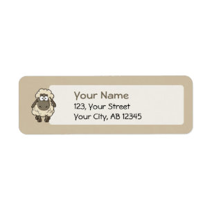 Sheep Cartoon Beige Etiket