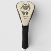 Sheep Cartoon Beige Golfheadcover (Voorkant)