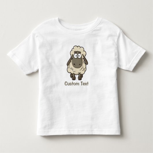 Sheep Cartoon Beige Kinder Shirts (Voorkant)