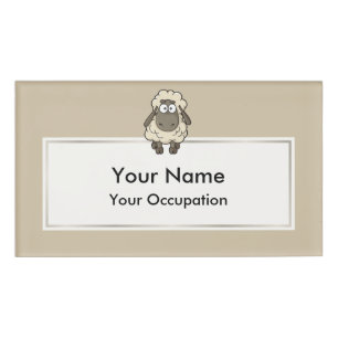 Sheep Cartoon Beige Naambadge