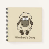 Sheep Cartoon Beige Notitieboek (Voorkant)