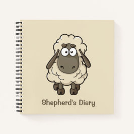 Sheep Cartoon Beige Notitieboek