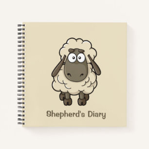 Sheep Cartoon Beige Notitieboek
