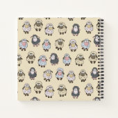 Sheep Cartoon Beige Notitieboek (Achterkant)
