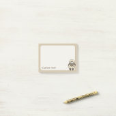Sheep Cartoon Beige Post-it® Notes (Op bureau)