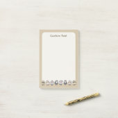 Sheep Cartoon Beige Post-it® Notes (Op bureau)