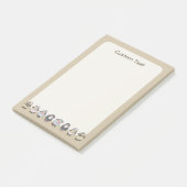 Sheep Cartoon Beige Post-it® Notes (Schuin)