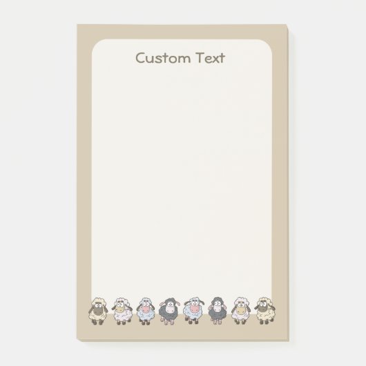 Sheep Cartoon Beige Post-it® Notes (Voorkant)