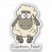 Sheep Cartoon Beige Sticker (Voorkant)