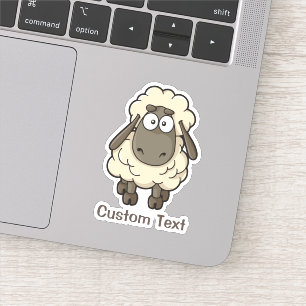 Sheep Cartoon Beige Sticker