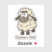 Sheep Cartoon Beige Sticker (Vel)
