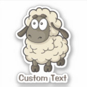 Sheep Cartoon Beige Sticker (Voorkant)