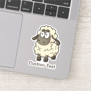 Sheep Cartoon Beige Sticker