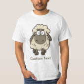 Sheep Cartoon Beige T-shirt (Voorkant)