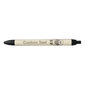 Sheep Cartoon Beige Zwarte Inkt Pen (Voorkant)