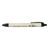 Sheep Cartoon Beige Zwarte Inkt Pen (Bovenkant)