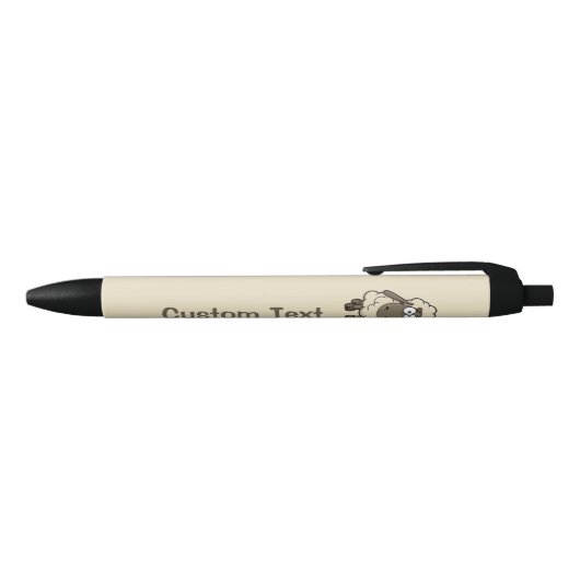 Sheep Cartoon Beige Zwarte Inkt Pen (Bovenkant)