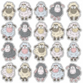 Sheep Cartoon Icon Set Sticker (Voorkant)
