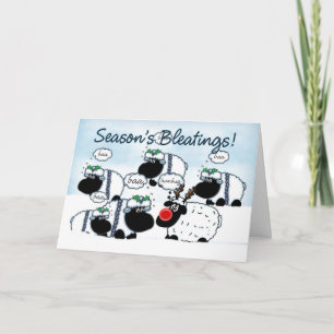 Sheep Christmas Kaart - Seaon's Bleetings