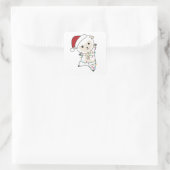 Sheep Christmas Sheep Winter Animals Vierkante Sticker (Tas)