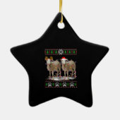 Sheep Christmas Tree Lights | Santa Animal Gift Keramisch Ornament (Achterkant)
