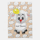 Sheep Clouds Sun Kitchen Hand Towel Theedoek (Verticaal)