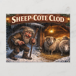 Sheep Cote Clod Icelandic Yule Lad Postcard Feestdagenkaart