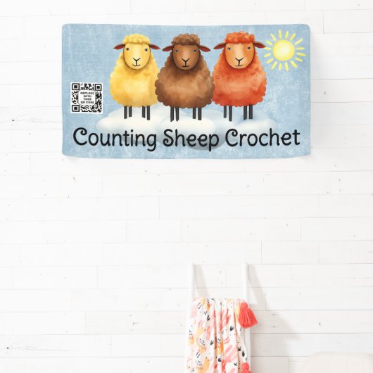 Sheep crochet knitting craft show booth display spandoek (Insitu)