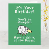 Sheep Design Cartoon Kaart (Gele Bloem)