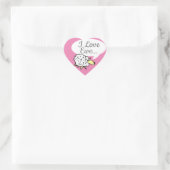 Sheep Design Cartoon met I Love Ewe Pun Hart Sticker (Tas)