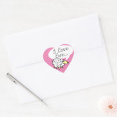 Sheep Design Cartoon met I Love Ewe Pun Hart Sticker (Envelop)