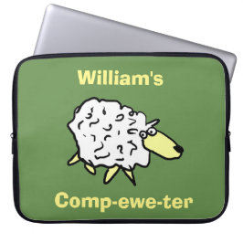 Sheep Design Comp-ewe-ter! Laptop Sleeve