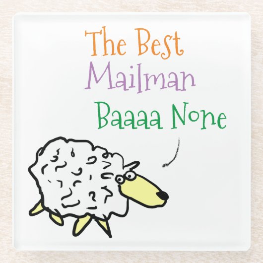 Sheep Design for a Mailman Glass Onderzetter (Voorkant)