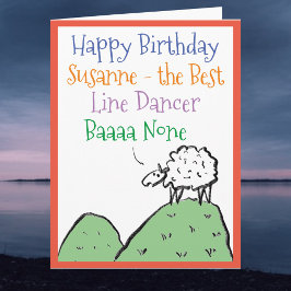 Sheep Design Happy Birthday tegen Line Dancer Kaart