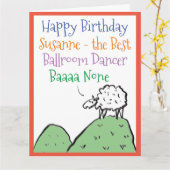 Sheep Design Happy Birthday voor een ballroom dans Kaart (Gele Bloem)