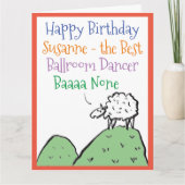 Sheep Design Happy Birthday voor een ballroom dans Kaart (Voorkant)