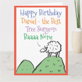 Sheep Design Happy Birthday voor een boomchirurg Kaart (Voorkant)