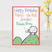 Sheep Design Happy Birthday voor een juwelier Kaart (Gele Bloem)