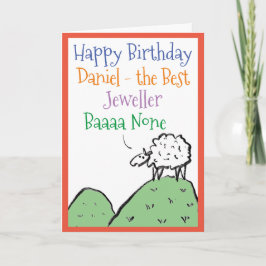 Sheep Design Happy Birthday voor een juwelier Kaart