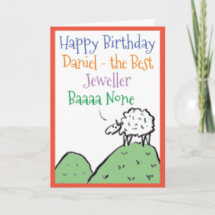 Sheep Design Happy Birthday voor een juwelier Kaart