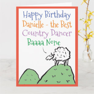 Sheep Design Happy Birthday voor een landdanser Kaart